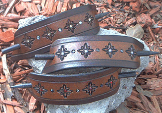 Leather Hair Accessories Handmade By Old School Co Leather Bling Barrettes